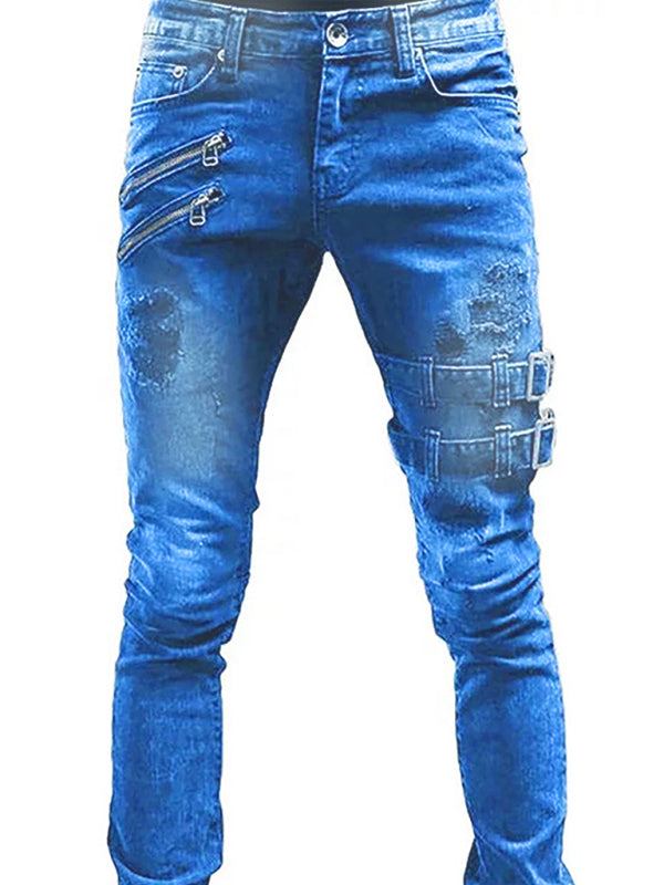 Timeless Men's Stylish Cotton Blend Denim Jeans with Convenient Slant - Men Shirts | MENLL
